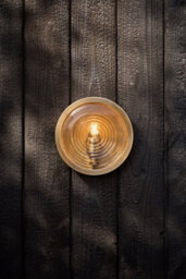 Industville Bulkhead Outdoor & Bathroom Round Wall Light - Ripple Glass - thumbnail 4