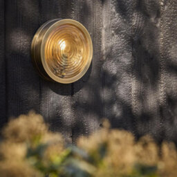Industville Bulkhead Outdoor & Bathroom Round Wall Light - Ripple Glass - thumbnail 2