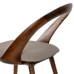 Angel Cerda Stylish Walnut And Mink Leatherette Dining Chair - thumbnail 4