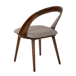 Angel Cerda Stylish Walnut And Mink Leatherette Dining Chair - thumbnail 6