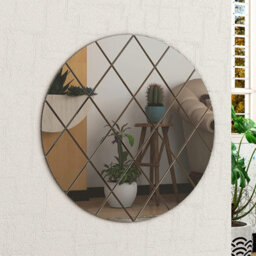 Belofay 50Cm Round Grey Wall Mirror Interiors Art Deco Glass Design Modern Wall-Mounted Mirrors For Home And Office