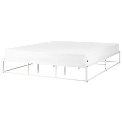 Beliani Bed Metal Viry 180 X 200 Cm (Eu Super King) White - image 1