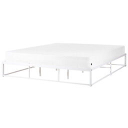 Beliani Bed Metal Viry 180 X 200 Cm (Eu Super King) White - thumbnail 1