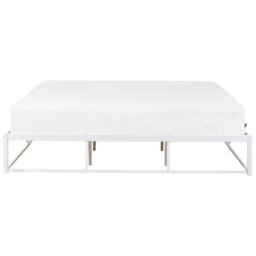 Beliani Bed Metal Viry 180 X 200 Cm (Eu Super King) White - thumbnail 4