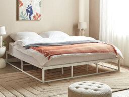 Beliani Bed Metal Viry 180 X 200 Cm (Eu Super King) White - thumbnail 2