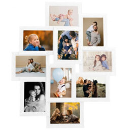 Berkfield Collage Photo Frame For 10X(10X15 Cm) Picture White Mdf - thumbnail 2