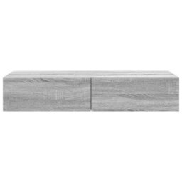 Berkfield Wall Shelf With Drawers Grey Sonoma 100X36X19 Cm Engineered Wood - thumbnail 4