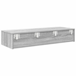 Berkfield Wall Shelf With Drawers Grey Sonoma 100X36X19 Cm Engineered Wood - thumbnail 6