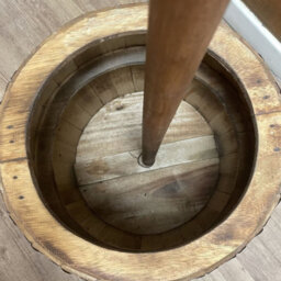 Barrel Stool And Parasol Stand Natural Wood 38X32Cm - thumbnail 5