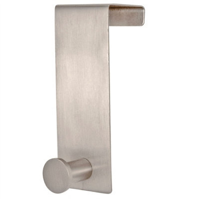 Keypak Single Metal Over Door Hanger Coat Rack - Brushed Finish - 13Cm - Bedroom & Bathroom Hook For Coats, Towels & Bags - image 1