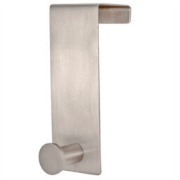 Keypak Single Metal Over Door Hanger Coat Rack - Brushed Finish - 13Cm - Bedroom & Bathroom Hook For Coats, Towels & Bags - thumbnail 1
