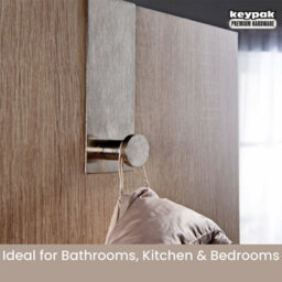 Keypak Single Metal Over Door Hanger Coat Rack - Brushed Finish - 13Cm - Bedroom & Bathroom Hook For Coats, Towels & Bags - thumbnail 5