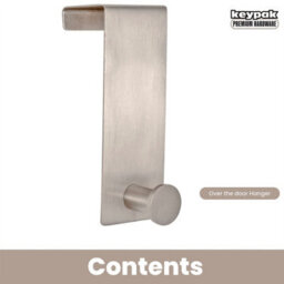 Keypak Single Metal Over Door Hanger Coat Rack - Brushed Finish - 13Cm - Bedroom & Bathroom Hook For Coats, Towels & Bags - thumbnail 4