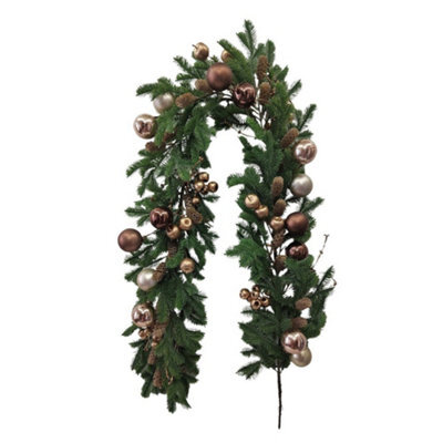 Grand Bauble And Pine Mix Christmas Garland