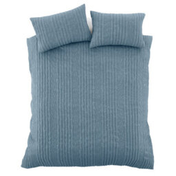 Pineapple Elephant Tamba Jersey Stripe Quilted Single Duvet Cover Set With Pillowcase Chambray Blue - thumbnail 5