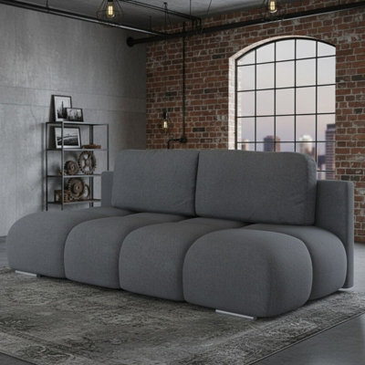 Honey Mini Sofa Bed With Storage 190X150 Cm Sleeping Surface Grey - image 1