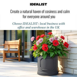 Set Of 2 Idealist™ (Dia) 41Cm Plant Pot, Charcoal Grey Reinforced Stone Chelsea Cylinder Planter, Outdoor Plant Pot W45 H45 Cm - thumbnail 9