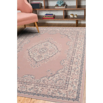 Melrose Colorama Traditional Blush X-Large Area Indoor Rug 200/290Cm - image 1