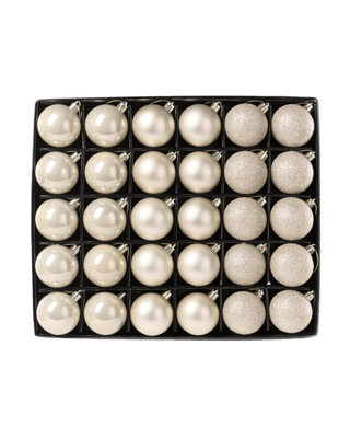 Werchristmas Set Of 50 Shatterproof Baubles, Latte - image 1
