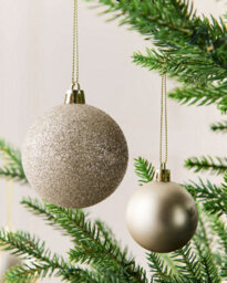 Werchristmas Set Of 50 Shatterproof Baubles, Latte - thumbnail 4