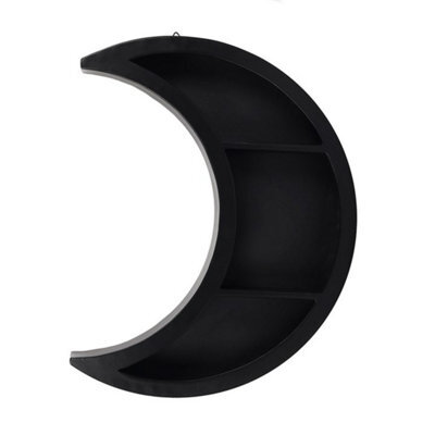 Elegant Black Crescent Moon Shelf - Wall Mount Trinket Display (42Cm) - image 1