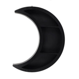 Elegant Black Crescent Moon Shelf - Wall Mount Trinket Display (42Cm) - thumbnail 1