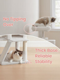 LEDREM Small Cat Tree, Cat Tower With Widened Perch For Large Cats Indoor, Kittens, Scratching Posts And Ramp, Dark Grey - thumbnail 6