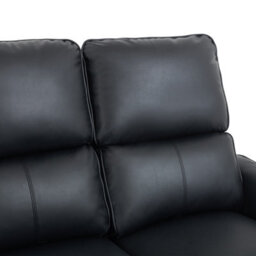 More4Homes Madrid 2+3 Seater W Console Manual Recliner Air Leather Sofa Set (Black) - thumbnail 9
