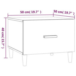 Berkfield Sturdy Coffee Table Grey Sonoma 50X50X40 Cm Engineered Wood - thumbnail 9
