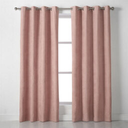 Luxury Living Velvet Chenille Eyelet Curtains Ready Made Pair Blush - thumbnail 3