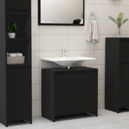 Vidaxl Bathroom Cabinet Black 60X33X61 Cm Engineered Wood - thumbnail 1