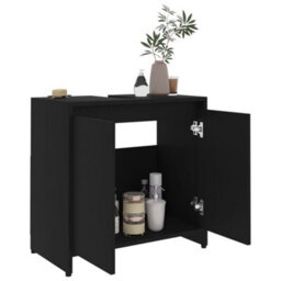 Vidaxl Bathroom Cabinet Black 60X33X61 Cm Engineered Wood - thumbnail 4