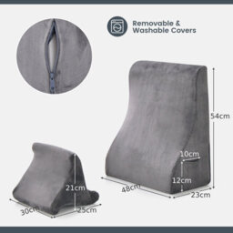 Costway 4 In 1 Bed Wedge Pillow Tablet Pillow Stand Side Pockets High Resilience Foam - thumbnail 3