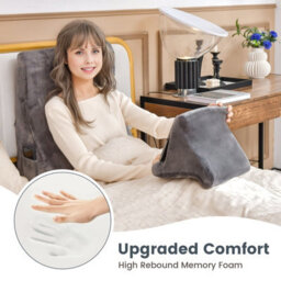 Costway 4 In 1 Bed Wedge Pillow Tablet Pillow Stand Side Pockets High Resilience Foam - thumbnail 4