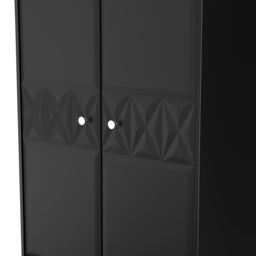 Genoa Ready Assembled Contemporary Matt Black 2 Drawer Tall Double Wardrobe (H)1960mm (W)740mm (D)520mm - thumbnail 5
