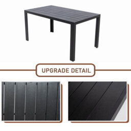 Aluminium Garden Table And Chairs Set With 145X85 Cm Dining Table And Padded Chair  - 4 Armchair - thumbnail 3