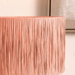 Pacific Lifestyle 45Cm Blush Raffia Cylinder Lampshade Boho Palm Tree Drum Table Lamp Shade - thumbnail 2
