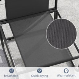 Gainoom Set Of 2 Patio Chairs Grey Outdoor Chairs With Removable Cushions - thumbnail 7