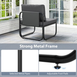 Gainoom Set Of 2 Patio Chairs Grey Outdoor Chairs With Removable Cushions - thumbnail 6