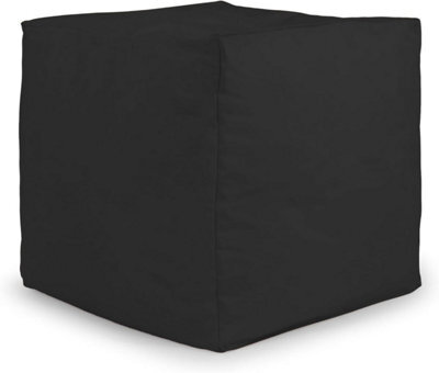 istyle mode Black Outdoor Bean Bag Footstool Pouffe Water-Resistant 40X40Cm - image 1