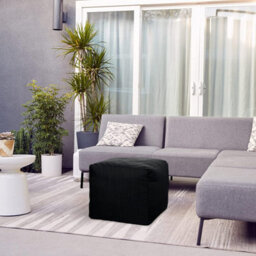 istyle mode Black Outdoor Bean Bag Footstool Pouffe Water-Resistant 40X40Cm - thumbnail 4