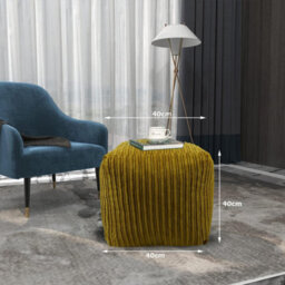 istyle mode Jumbo Cord Footstool Pouffe, Mustard Corduroy Ottoman Bean Bags 40Cm X 40Cm - thumbnail 6