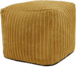 istyle mode Jumbo Cord Footstool Pouffe, Mustard Corduroy Ottoman Bean Bags 40Cm X 40Cm