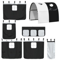 Berkfield Bunk Bed Without Mattress White&black 90X190 Cm Single Solid Wood Pine - thumbnail 9