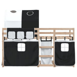 Berkfield Bunk Bed Without Mattress White&black 90X190 Cm Single Solid Wood Pine - thumbnail 5