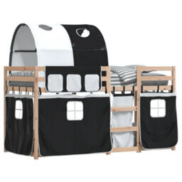 Berkfield Bunk Bed Without Mattress White&black 90X190 Cm Single Solid Wood Pine - thumbnail 4