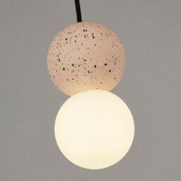 Lighting Collection Lusaka Terrazzo And Opal Glass Ball Pendant - thumbnail 3