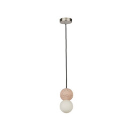 Lighting Collection Lusaka Terrazzo And Opal Glass Ball Pendant - thumbnail 2