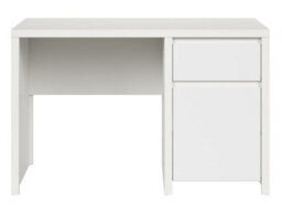 Arte Kaspian Desk 120Cm White Matt, Minimalist Home Office Desk With Storage Cabinet & Drawer - thumbnail 2