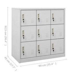 Berkfield Locker Cabinet Light Grey 90X45X92.5 Cm Steel - thumbnail 8